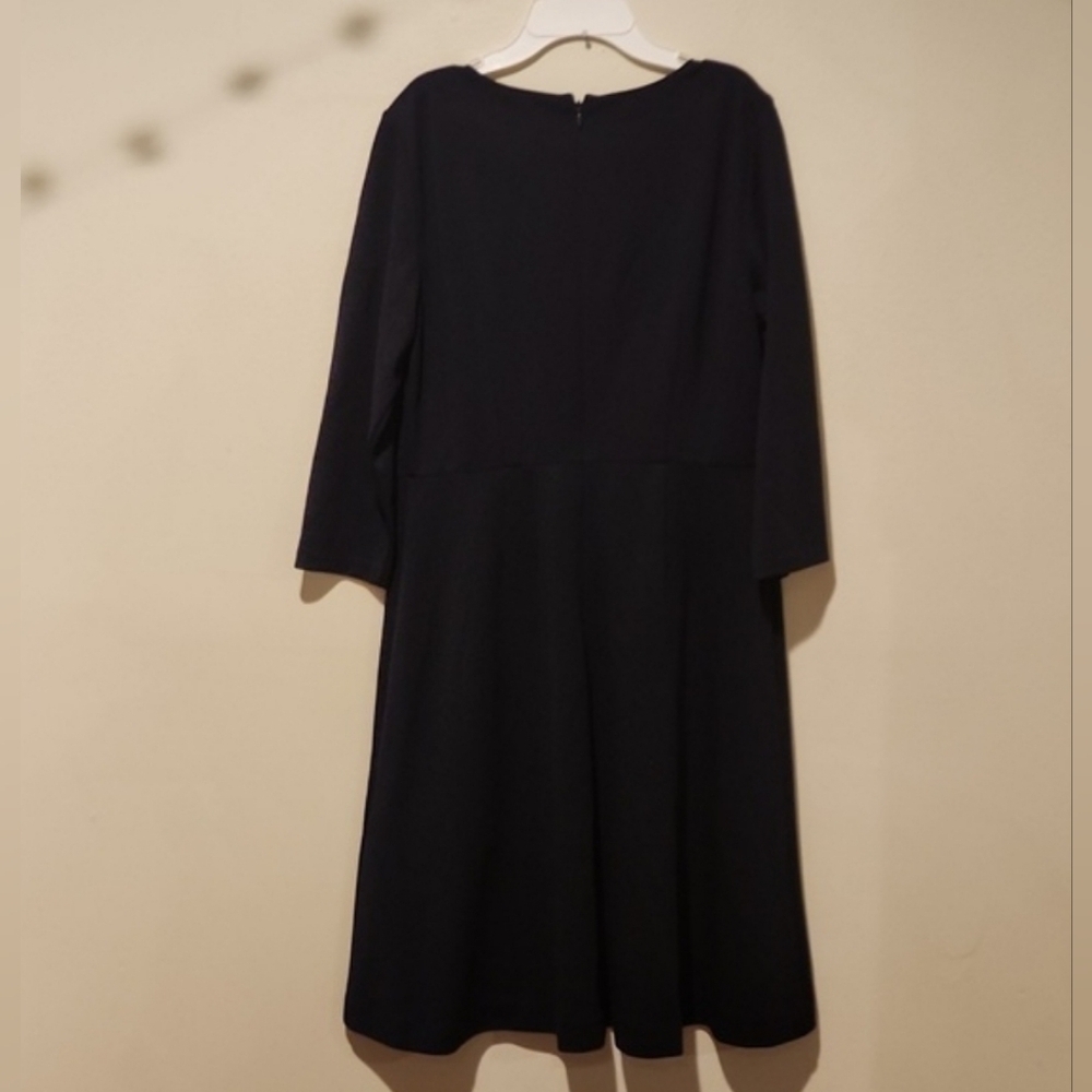 ❤️ NWOT! TALBOTS DRESS - NAUTICAL FIT & FLARE PONTE KNIT, 6P (28 PETITE) - Picture 3 of 6